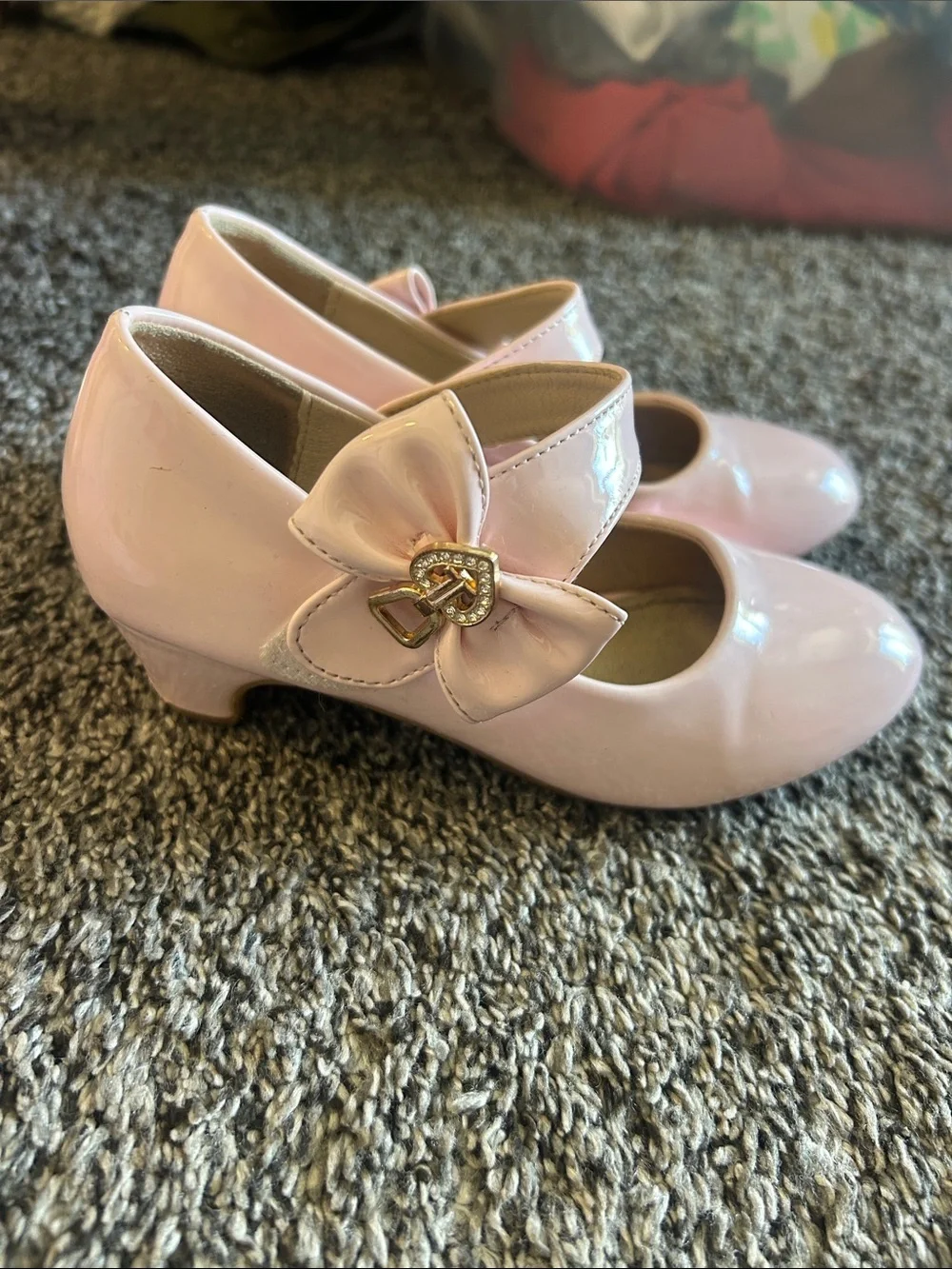 3 pairs girls shoes. Sandals size 11, heels and boots size 12